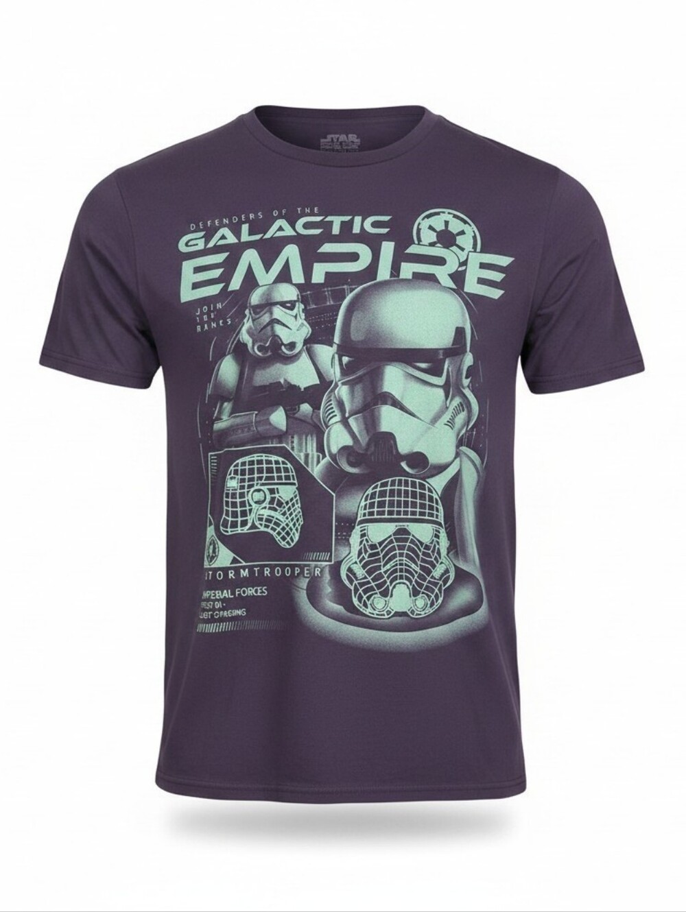 Star Wars Stormtrooper Graphic Tee - Purple with Mint Print